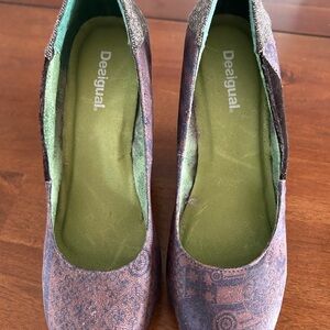 Desigual Brown Heels Stylish Comfort